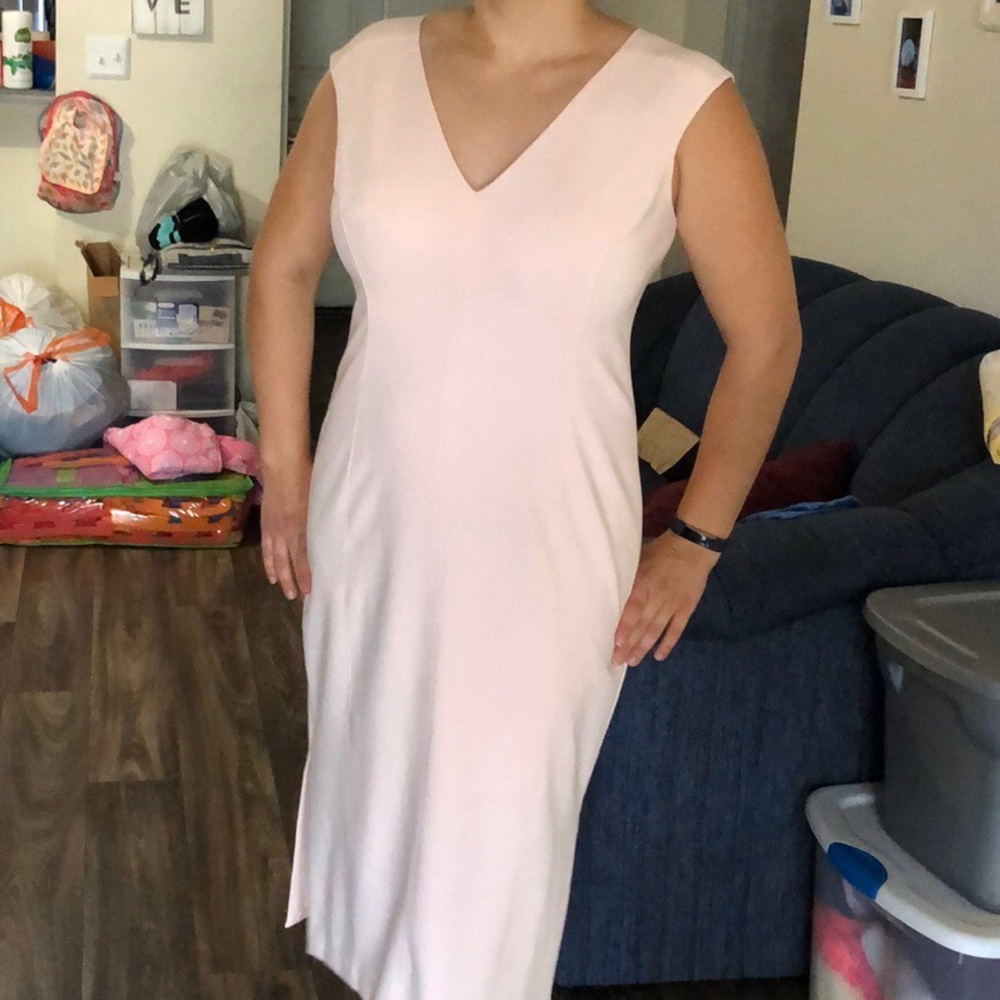 Pink tailored White House black market dress.